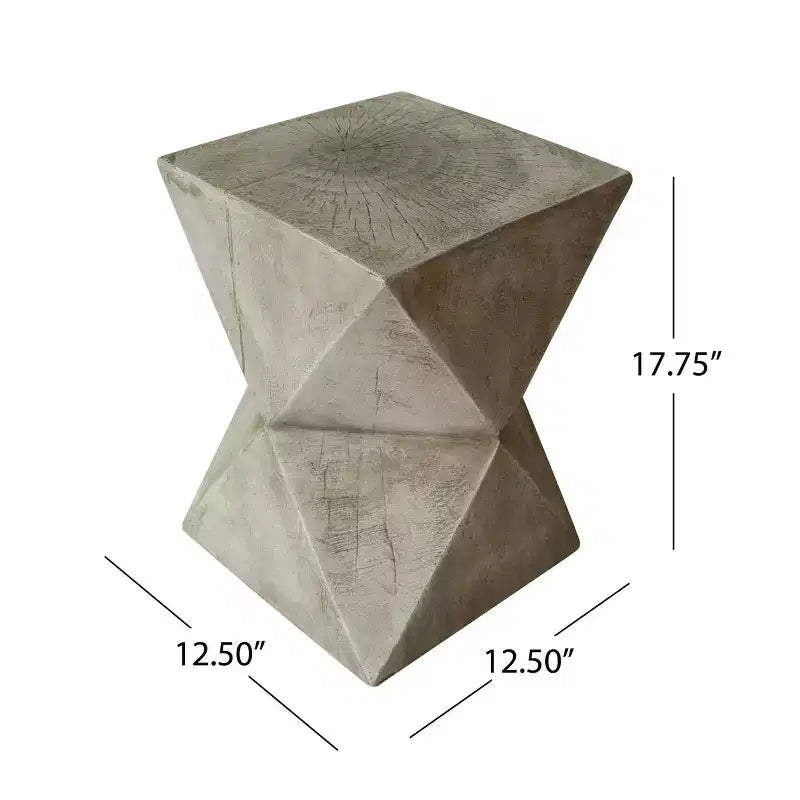 Table d'appoint en béton léger peinte à la main