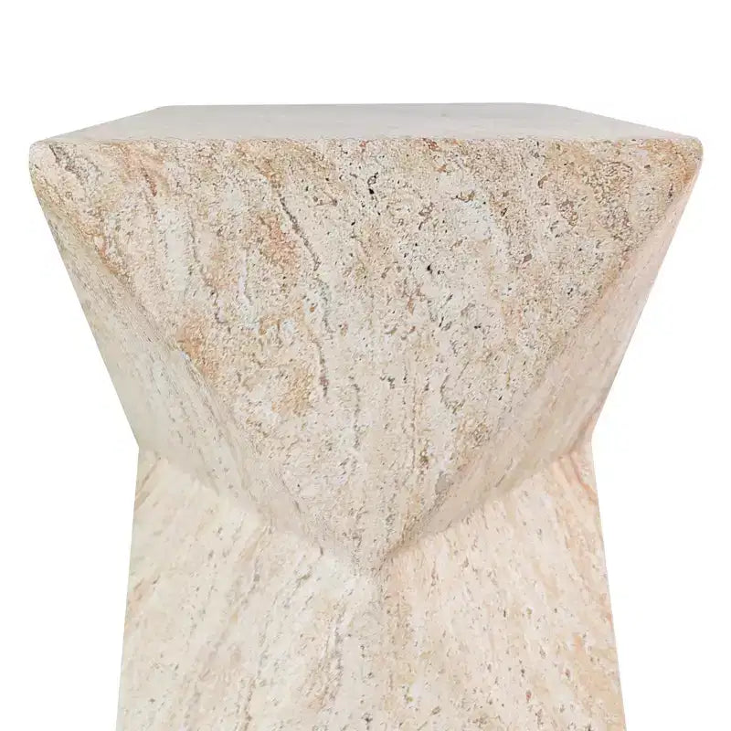 Table d'appoint en béton léger peinte à la main