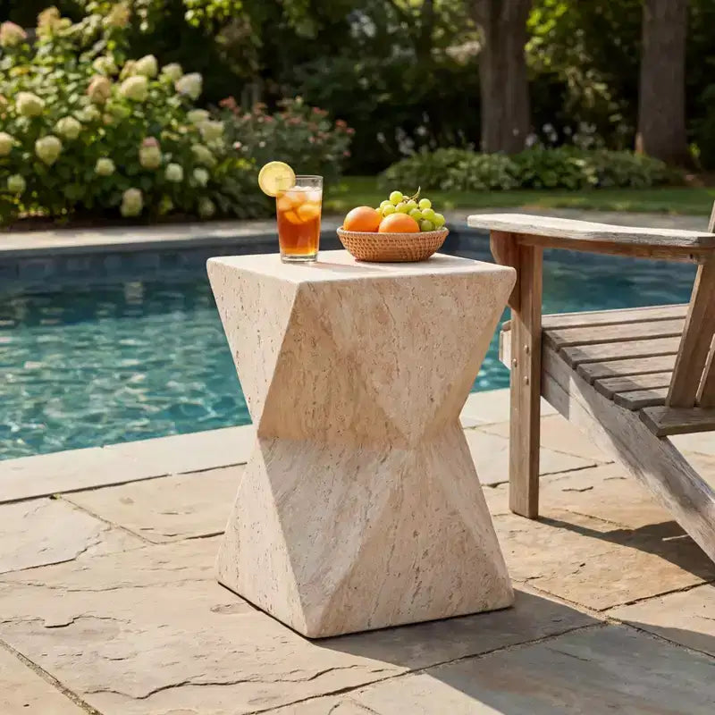 Christopher Knight Home Waylon Lightweight Concrete Hand Painted Accent Table