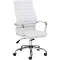 Studio 55D Primero White Faux Leather Adjustable Office Chair