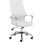 Studio 55D Primero White Faux Leather Adjustable Office Chair