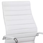 Chaise de bureau réglable en similicuir blanc