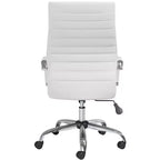 Chaise de bureau réglable en similicuir blanc