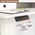 Bureau debout électrique 55x24 avec 2 tiroirs, support d'écran et étagère de rangement Noir/Blanc/Marron