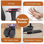 Chaise de bureau gamer avec fonction de massage, support lombaire en cuir PU pour adulte