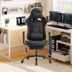 Chaise de bureau gamer avec fonction de massage, support lombaire en cuir PU pour adulte