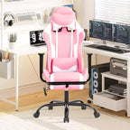 Chaise de bureau gamer avec fonction de massage, support lombaire en cuir PU pour adulte