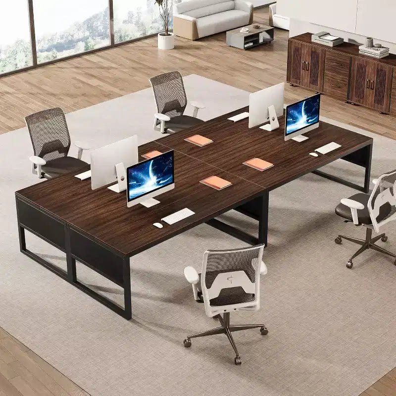Bureau de direction en L de 63 pouces, grand bureau informatique moderne avec classeur mobile pour le bureau à domicile