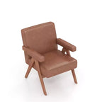 Chaise en bois rembourrée avec accoudoirs