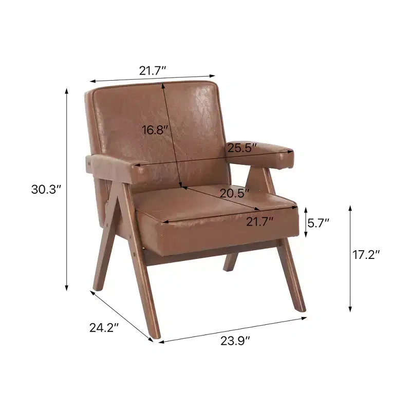 Chaise en bois rembourrée avec accoudoirs