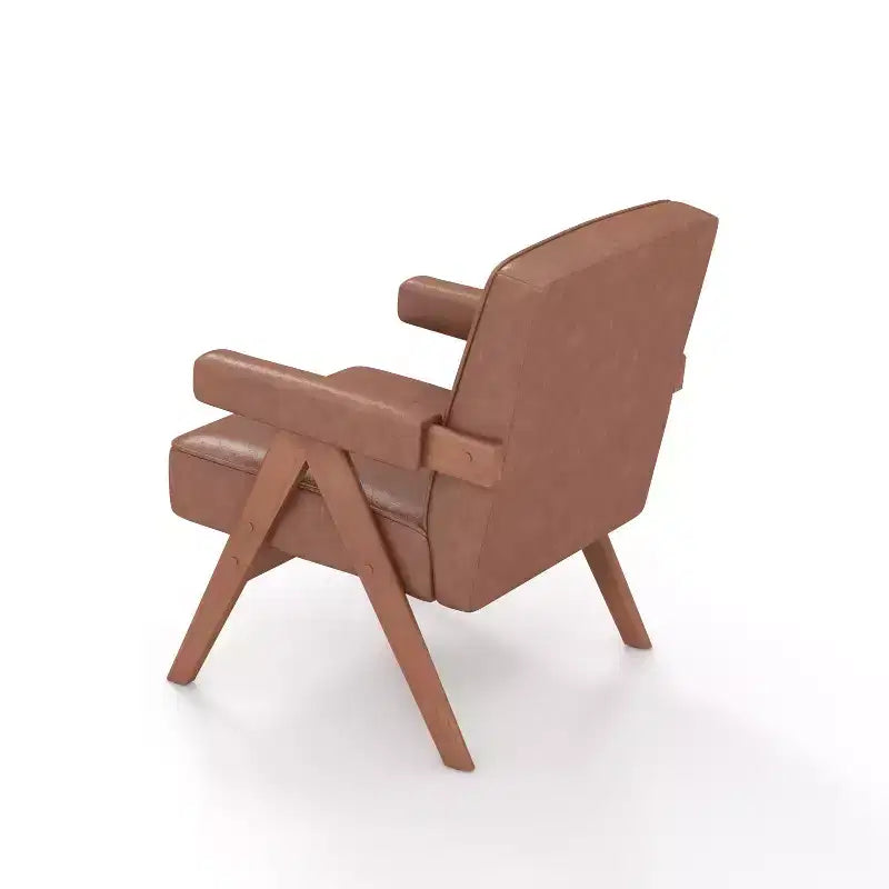 Chaise en bois rembourrée avec accoudoirs
