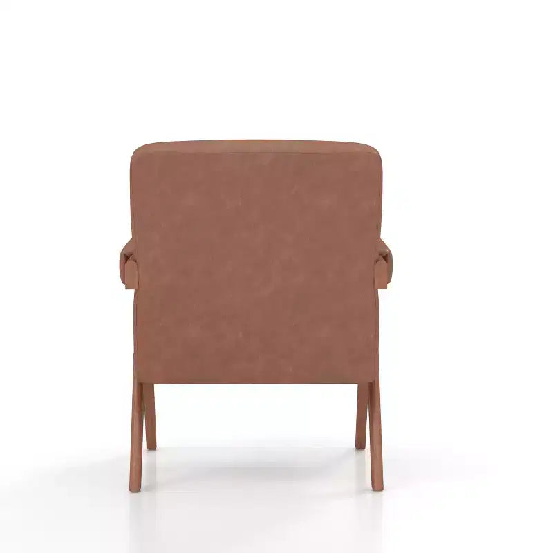 Chaise en bois rembourrée avec accoudoirs