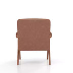 Chaise en bois rembourrée avec accoudoirs