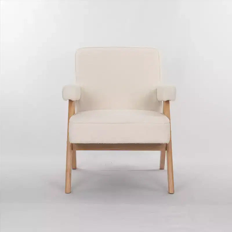 Chaise en bois rembourrée avec accoudoirs