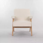 Chaise en bois rembourrée avec accoudoirs