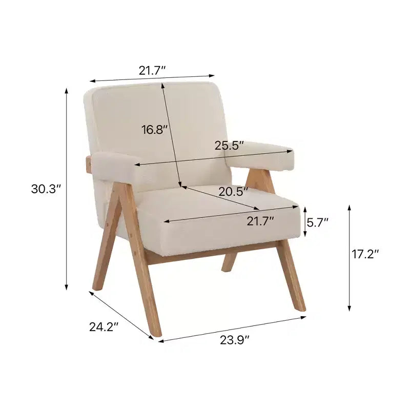 Chaise en bois rembourrée avec accoudoirs