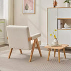 Chaise en bois rembourrée avec accoudoirs