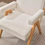 Chaise en bois rembourrée avec accoudoirs