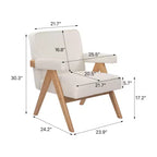 Chaise en bois rembourrée avec accoudoirs