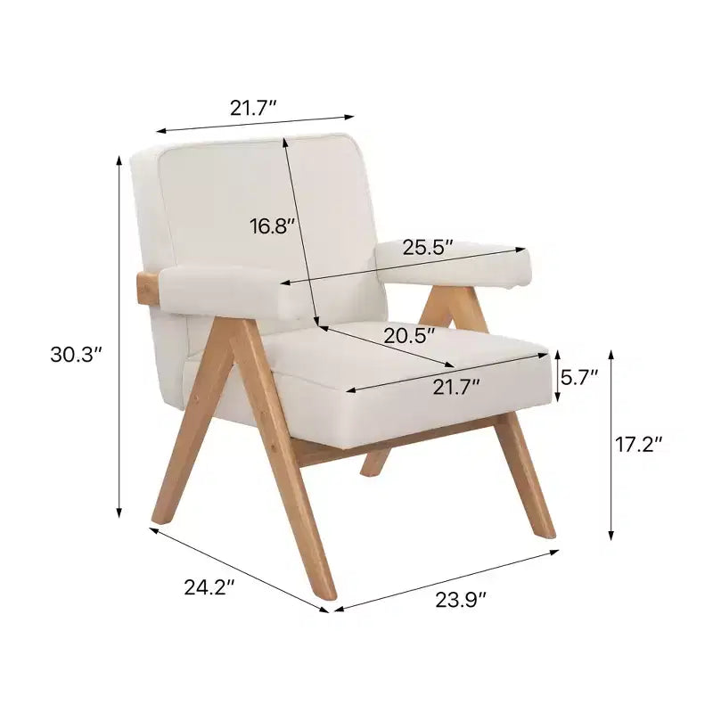 Chaise en bois rembourrée avec accoudoirs