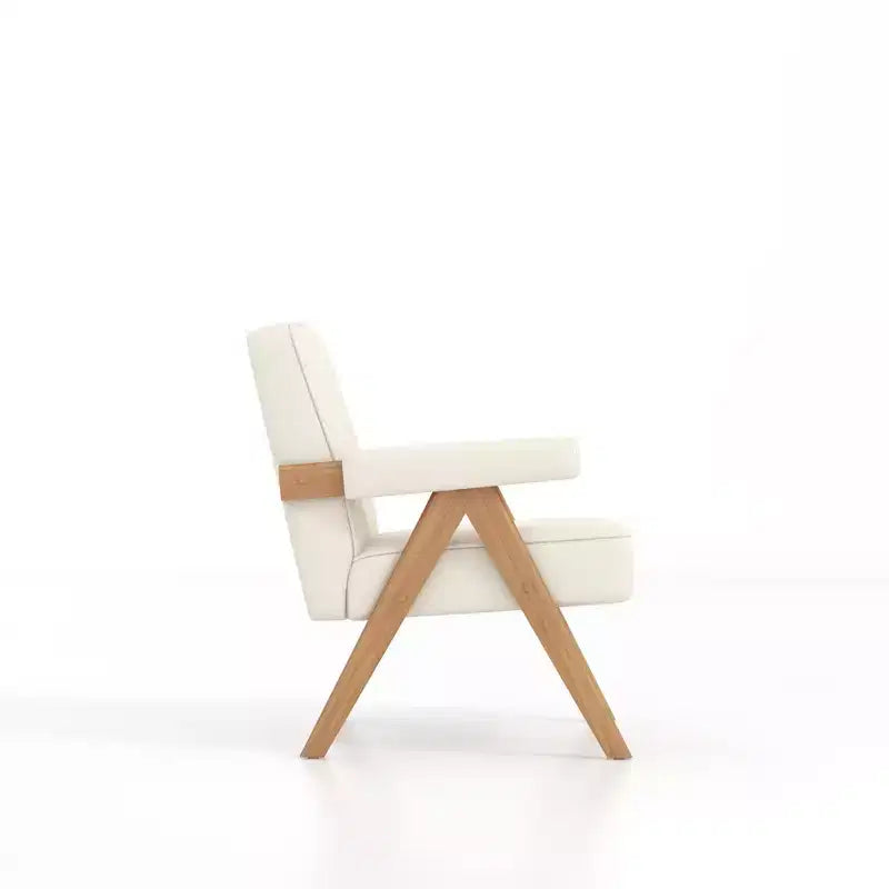Chaise en bois rembourrée avec accoudoirs