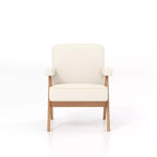 Chaise en bois rembourrée avec accoudoirs