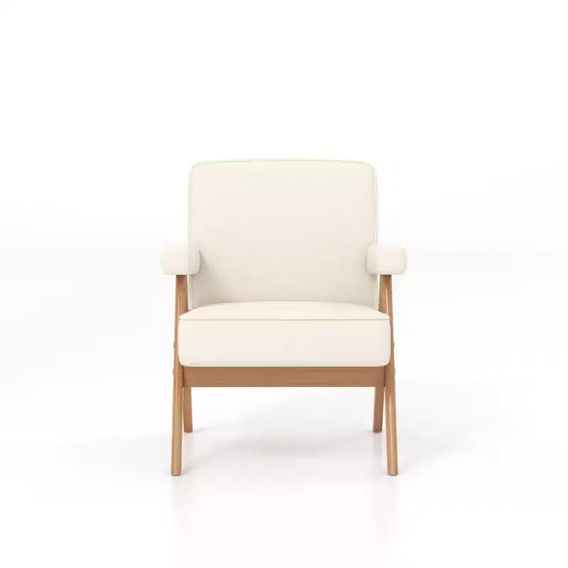 Chaise en bois rembourrée avec accoudoirs