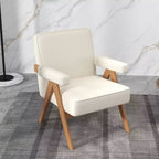 GDFStudio Merry Upholstered Wooden Chair with Handrails
