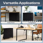 Classeur de bureau à 5 tiroirs avec étagères, classeurs en bois pour le bureau à domicile, classeur mobile latéral.