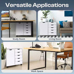 Classeur de bureau à 5 tiroirs avec étagères, classeurs en bois pour le bureau à domicile, classeur mobile latéral.