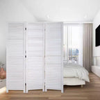 Séparateur de pièce en bois 3/4/6 panneaux 1,75 m, grand paravent, écran de séparation avec persiennes réglables, paravent polyvalent et élégant