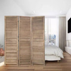 Séparateur de pièce en bois 3/4/6 panneaux 1,75 m, grand paravent, écran de séparation avec persiennes réglables, paravent polyvalent et élégant