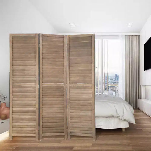 Séparateur de pièce en bois 3/4/6 panneaux 1,75 m, grand paravent, écran de séparation avec persiennes réglables, paravent polyvalent et élégant