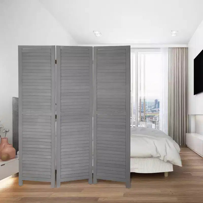 Séparateur de pièce en bois 3/4/6 panneaux 1,75 m, grand paravent, écran de séparation avec persiennes réglables, paravent polyvalent et élégant