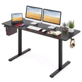 Costway 63 x 24 Inch Sit Stand Desk Height Adjustable Electric Standing Desk Natural/Brown/White