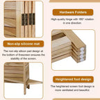 Paravent pliable à 4 panneaux en bois avec 3 étagères astucieuses – Séparateur de pièce portable pour la maison, le bureau ou le salon