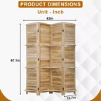 Paravent pliable à 4 panneaux en bois avec 3 étagères astucieuses – Séparateur de pièce portable pour la maison, le bureau ou le salon