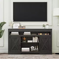 Heynemo Farmhouse TV Stand with Sliding Barn Door for TVs up to 65''+, 34 Tall Entertainment Center for Bedroom, Living Room