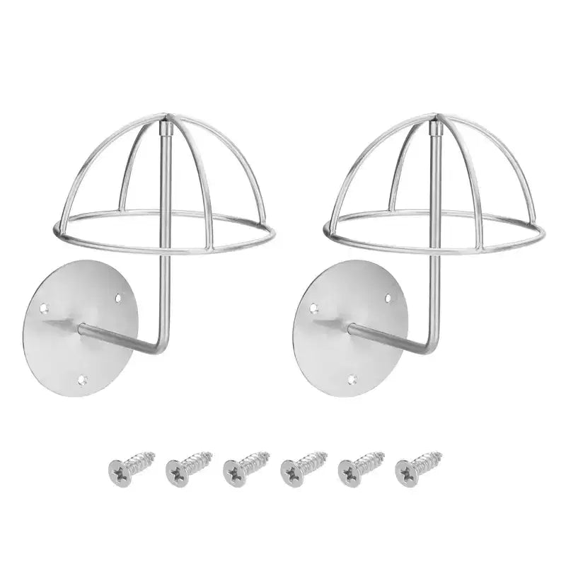 Unique Bargains Stainless Steel Anti-Rust Non-Slip Hat Wig Display Stand Rack 2 Pcs