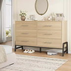 6 Dresser for Bedroom, 52 Wide Dresser, Wide Drawer Dresser with Storage Freestanding, Wooden Closet Dresser Storage for Bedroom