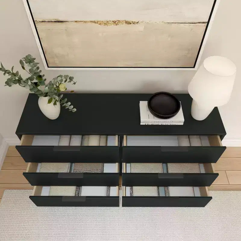 Commode à 6 tiroirs avec poignées en laiton