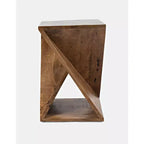 Jofran, Global Archive Solid Mango Hardwood Modern Angled Jasper Table - Gold