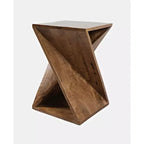 Table moderne inclinée en bois de manguier massif – Doré