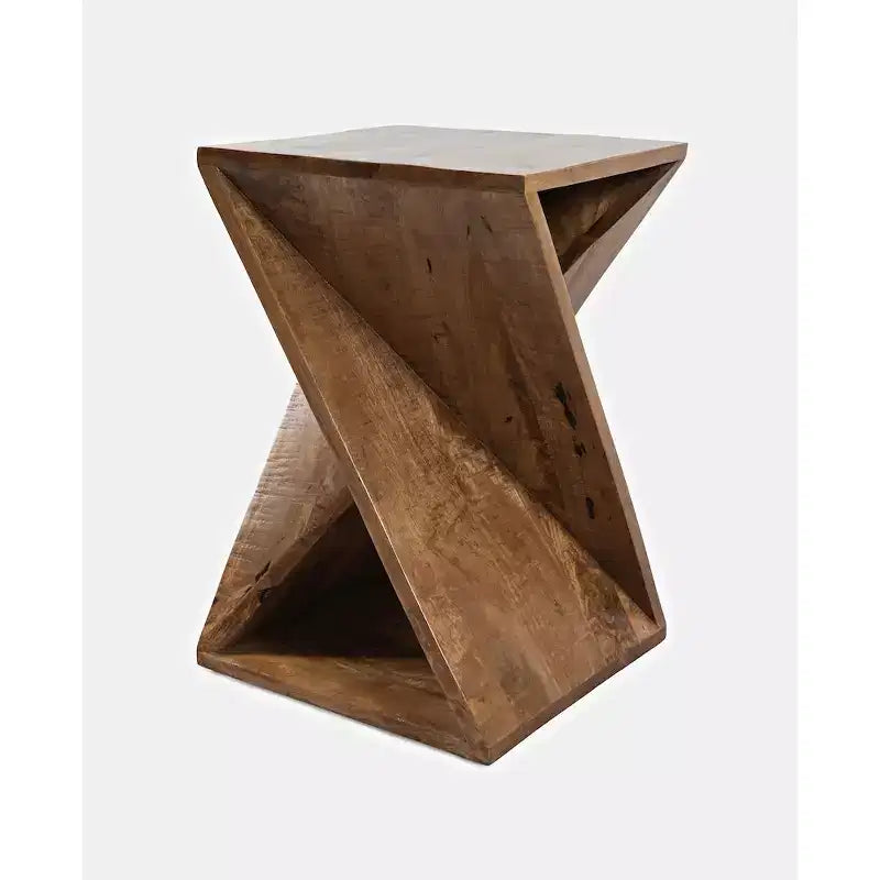 Table moderne inclinée en bois de manguier massif – Doré