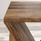 Table moderne inclinée en bois de manguier massif – Doré