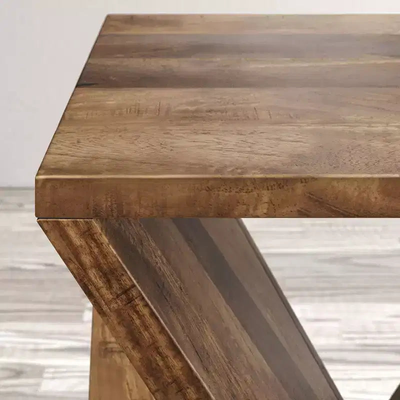 Table moderne inclinée en bois de manguier massif – Doré