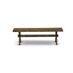 Banc de salle à manger moderne de style X avec assise en bois, 72x15x18 pouces, Espresso