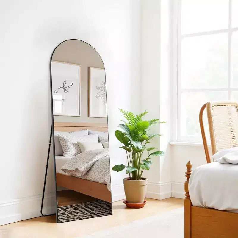 Miroir pleine longueur en bois massif 71x31 Miroir sur pied noir