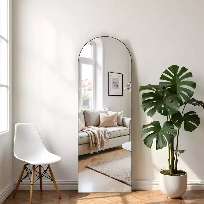 Miroir pleine longueur en bois massif 71x31 Miroir sur pied noir