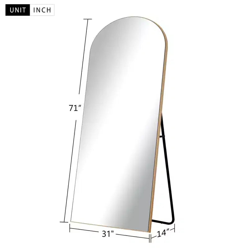 Miroir pleine longueur en bois massif 71x31 Miroir sur pied noir